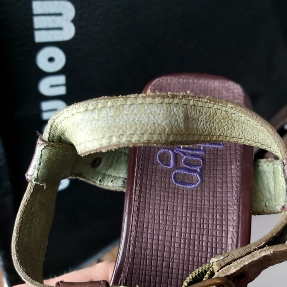 CLARKS INDIGO olive green leather sandals square heel size 8M ajustable … - Picture 11 of 11